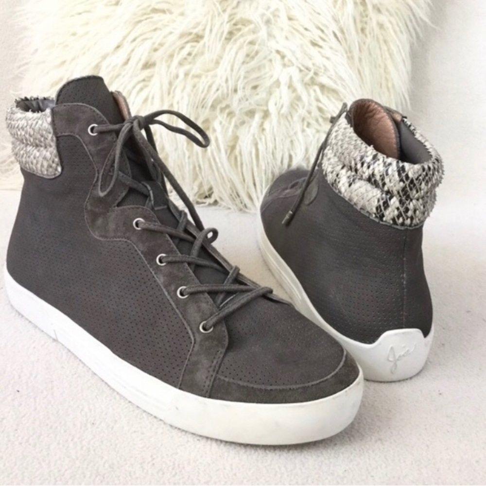 Joie dark grey suede high top lifestyle sneakers